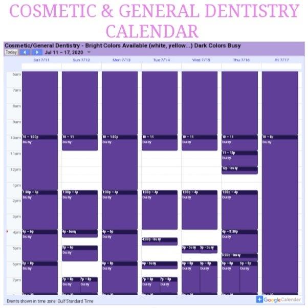 Cosmetic Dentistry Calendar